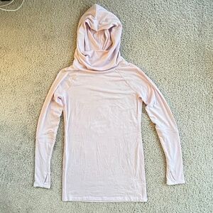 Athleta Light Lilac Pink Hooded Pullover Long Sleeve Top Size XS Athleisure